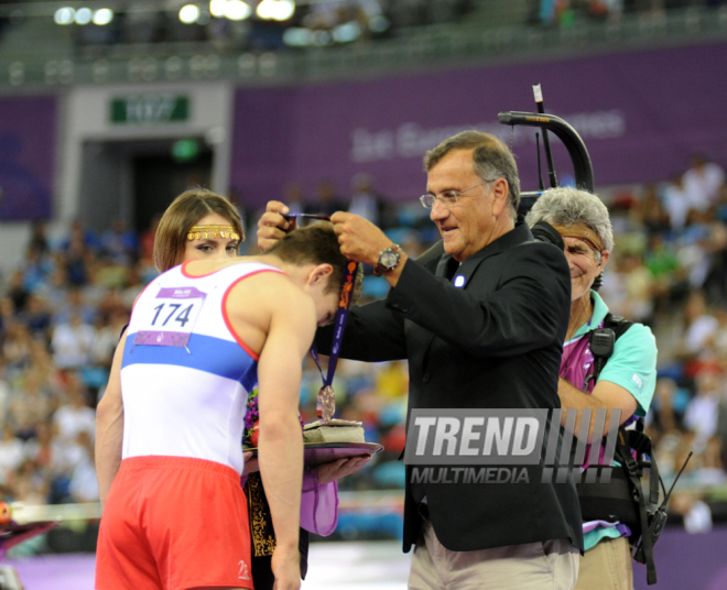 Bakı 2015: İspaniyalı gimnast I Avropa Oyunlarında idman gimnastikasında birinci oldu. Azərbaycan, 20 iyun 2015